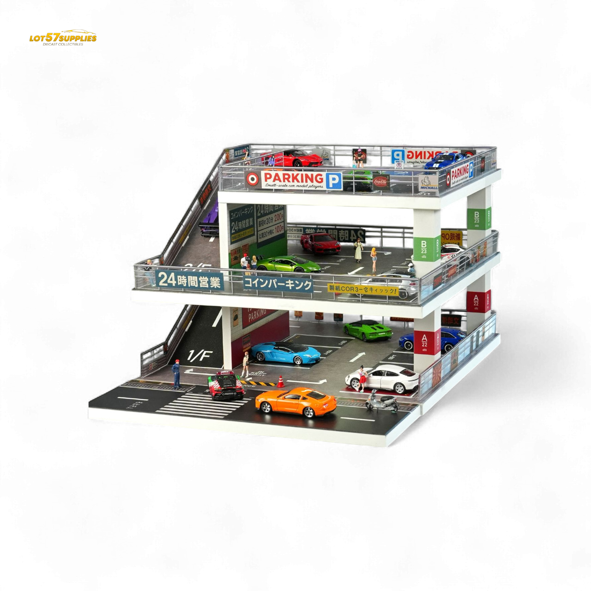 Shou Cang Jia Japanese Ramp Parking Lot Dark Green 1:64