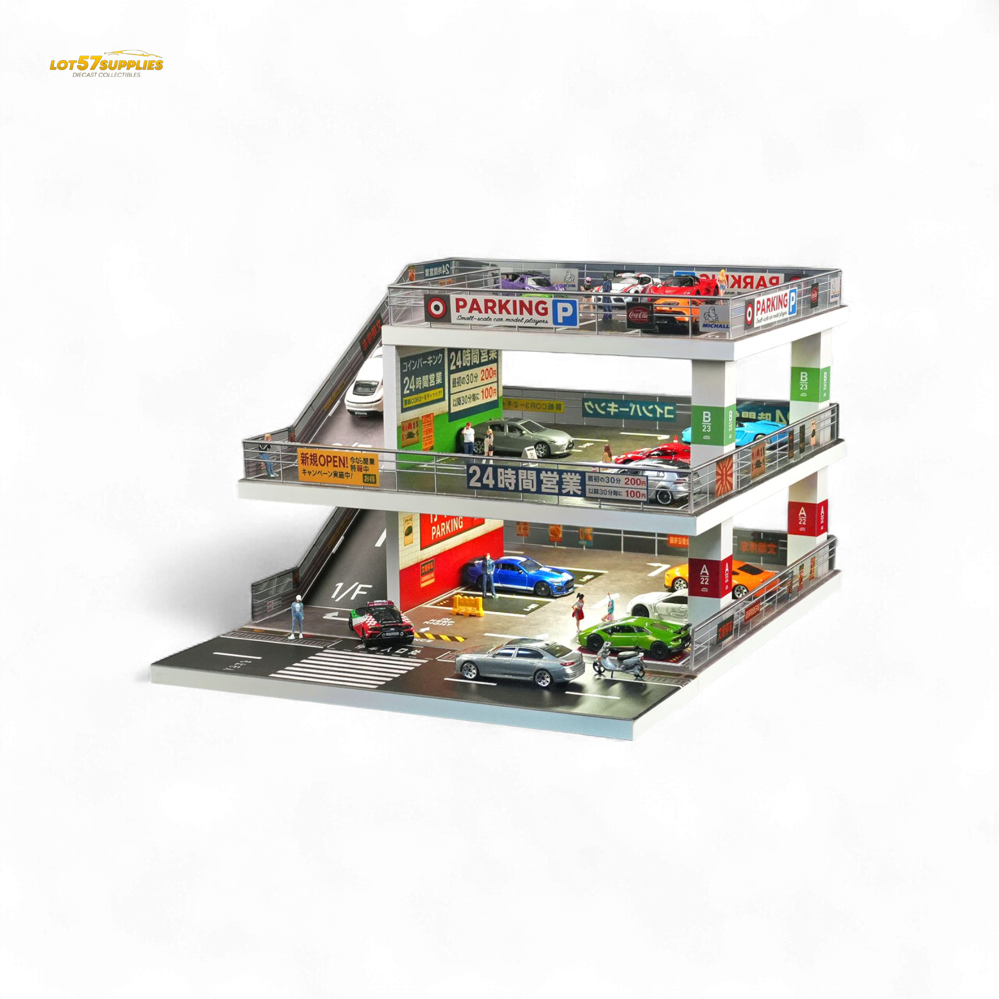 Shou Cang Jia Japanese Ramp Parking Lot Dark Green 1:64