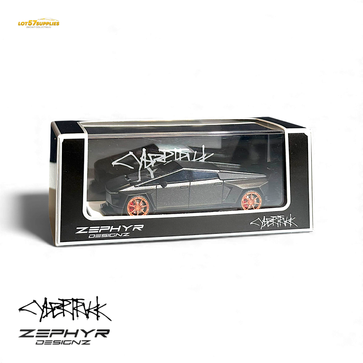 404ERROR Tesla Cybertruck Custom Widebody - Matte Gray 1:64