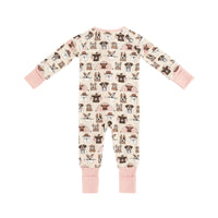 Camp Paws (Convertible Zip Footies) - Pink - BIG FRENCHIES