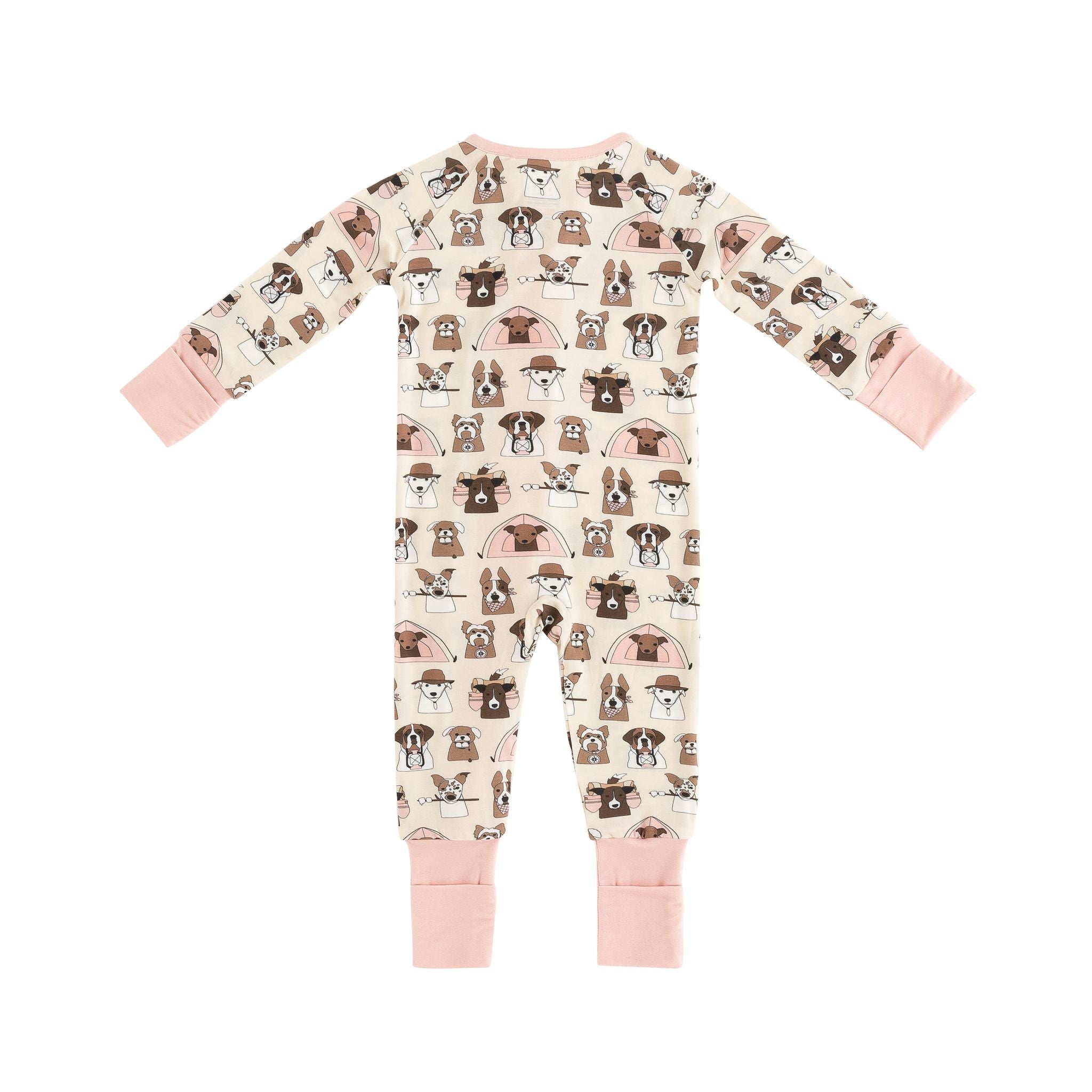 Camp Paws (Convertible Zip Footies) - Pink - BIG FRENCHIES