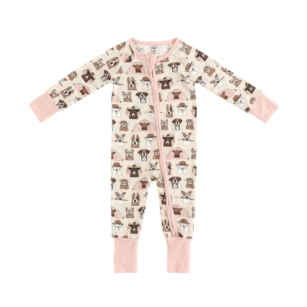 Camp Paws (Convertible Zip Footies) - Pink - BIG FRENCHIES