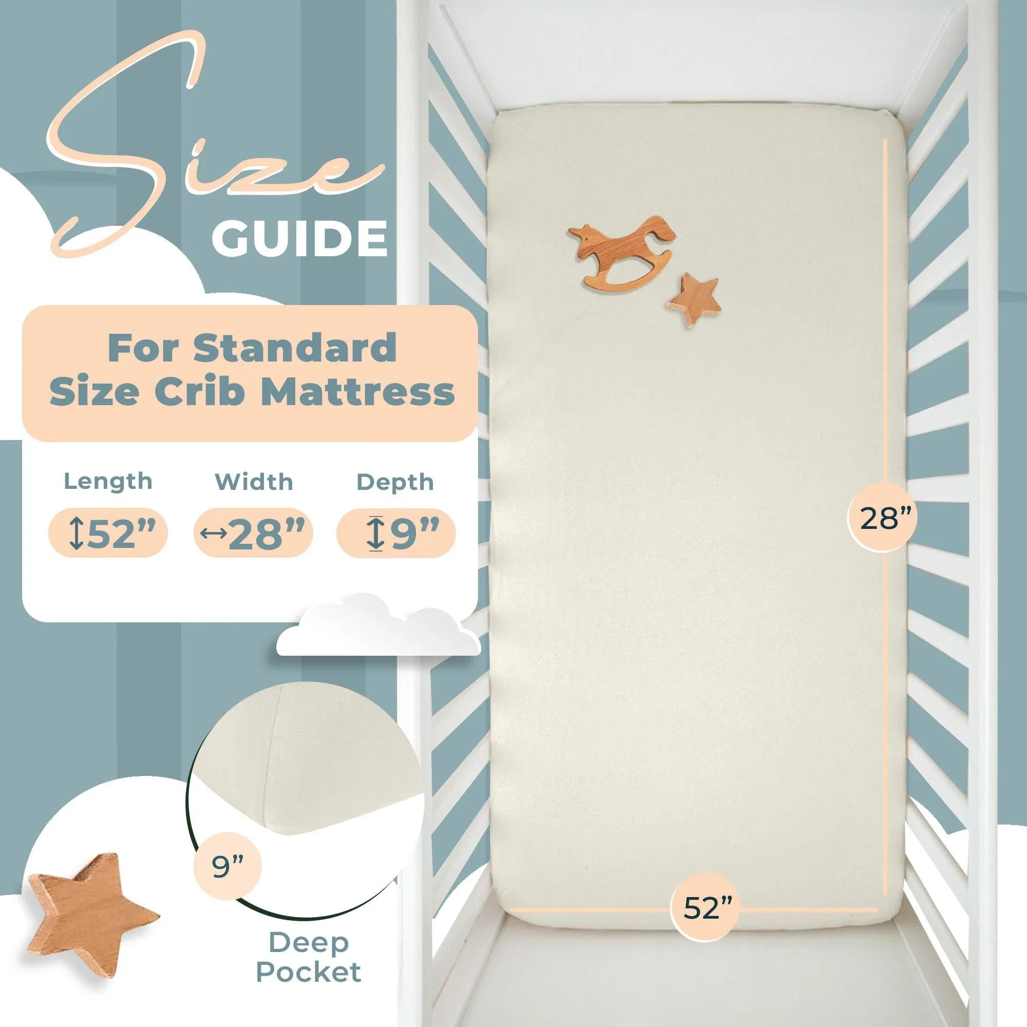 Nyte Nyte Bamboo Fitted Crib Sheet - BIG FRENCHIES