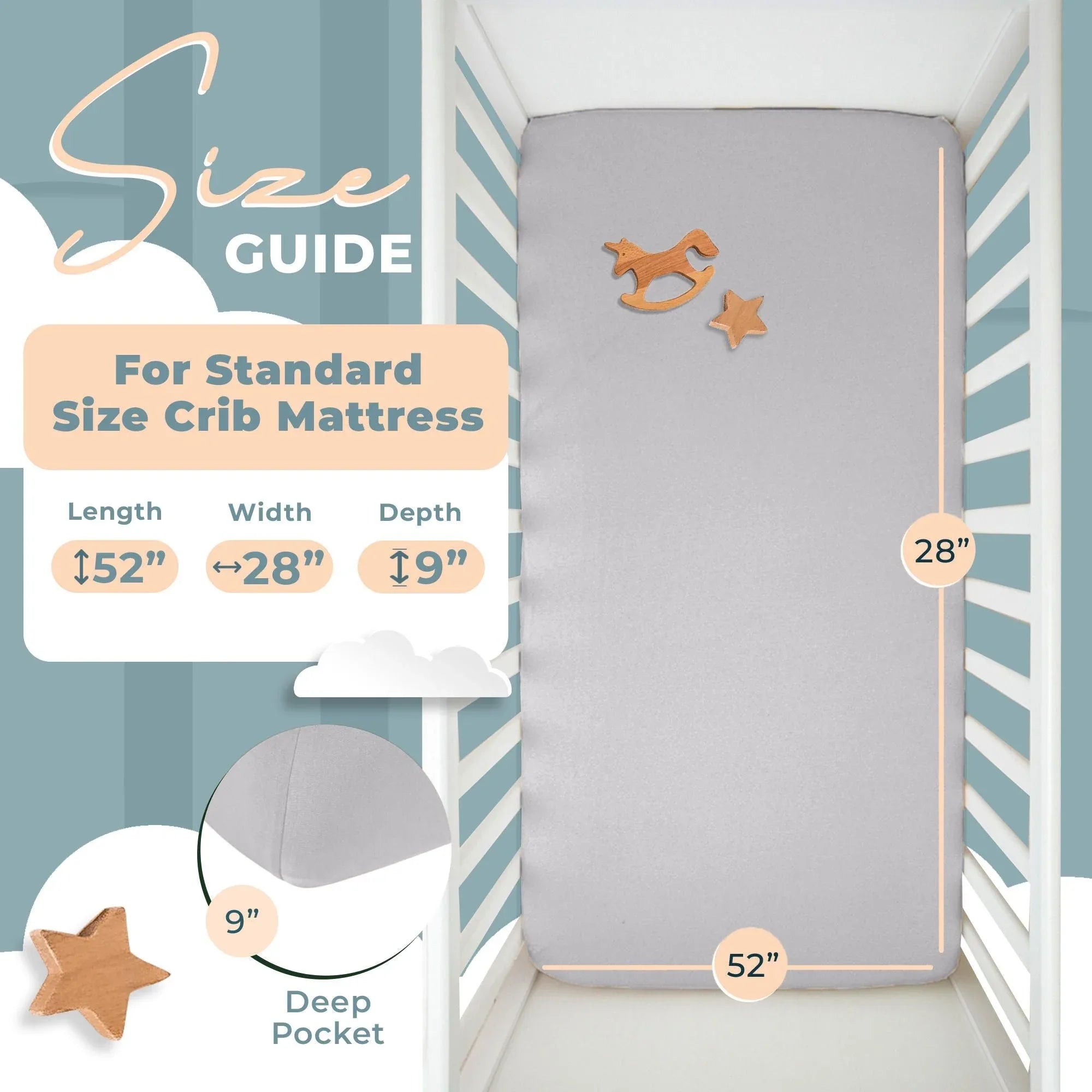Nyte Nyte Bamboo Fitted Crib Sheet - BIG FRENCHIES