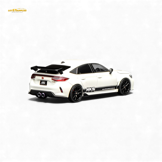 (Pre-Order) Motorhelix Honda Civic Type R FL5 HKS White 1:64