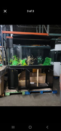 Display Model | 215g Seamless Glass Bowfront Reef-Ready Aquarium Set in Abyss Black