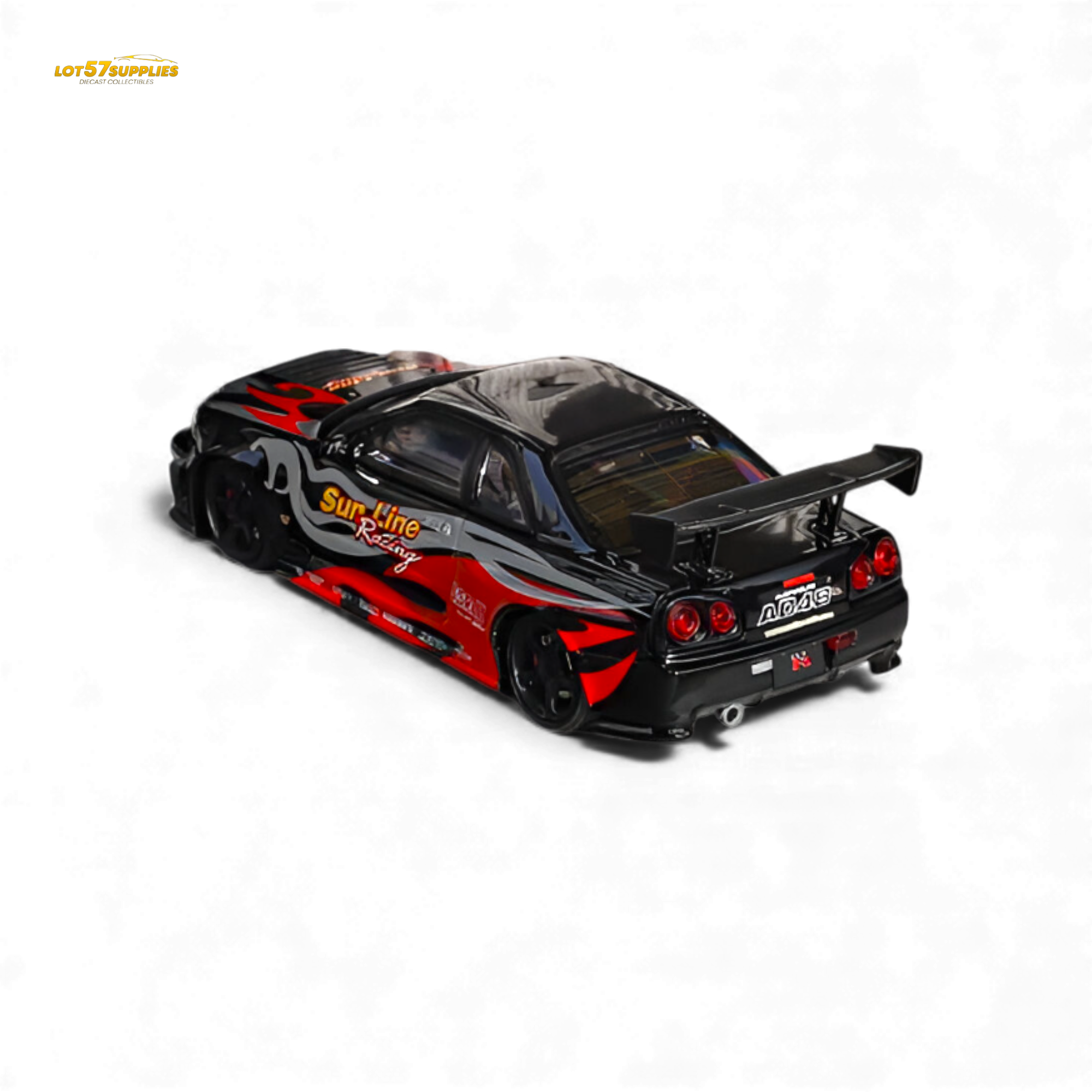 (Pre-Order) Fuji Skyline R34 GT-R Nismo Z-Tune Black Red Flame 1:64