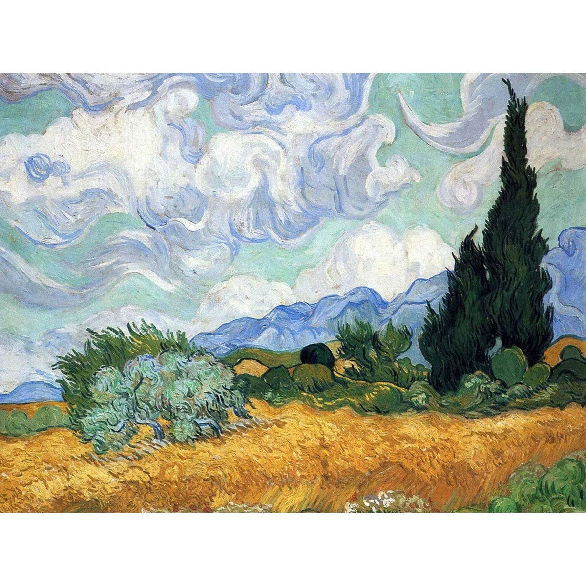 Wheat Field with Cypresses 1000 Piece Jigsaw Puzzle Piatnik - BIG FRENCHIES