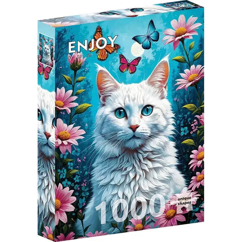 White Cat 1000 Piece Jigsaw Puzzle Enjoy - BIG FRENCHIES