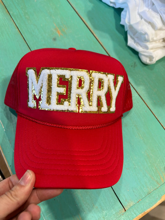 White Chenille Merry Trucker - BIG FRENCHIES