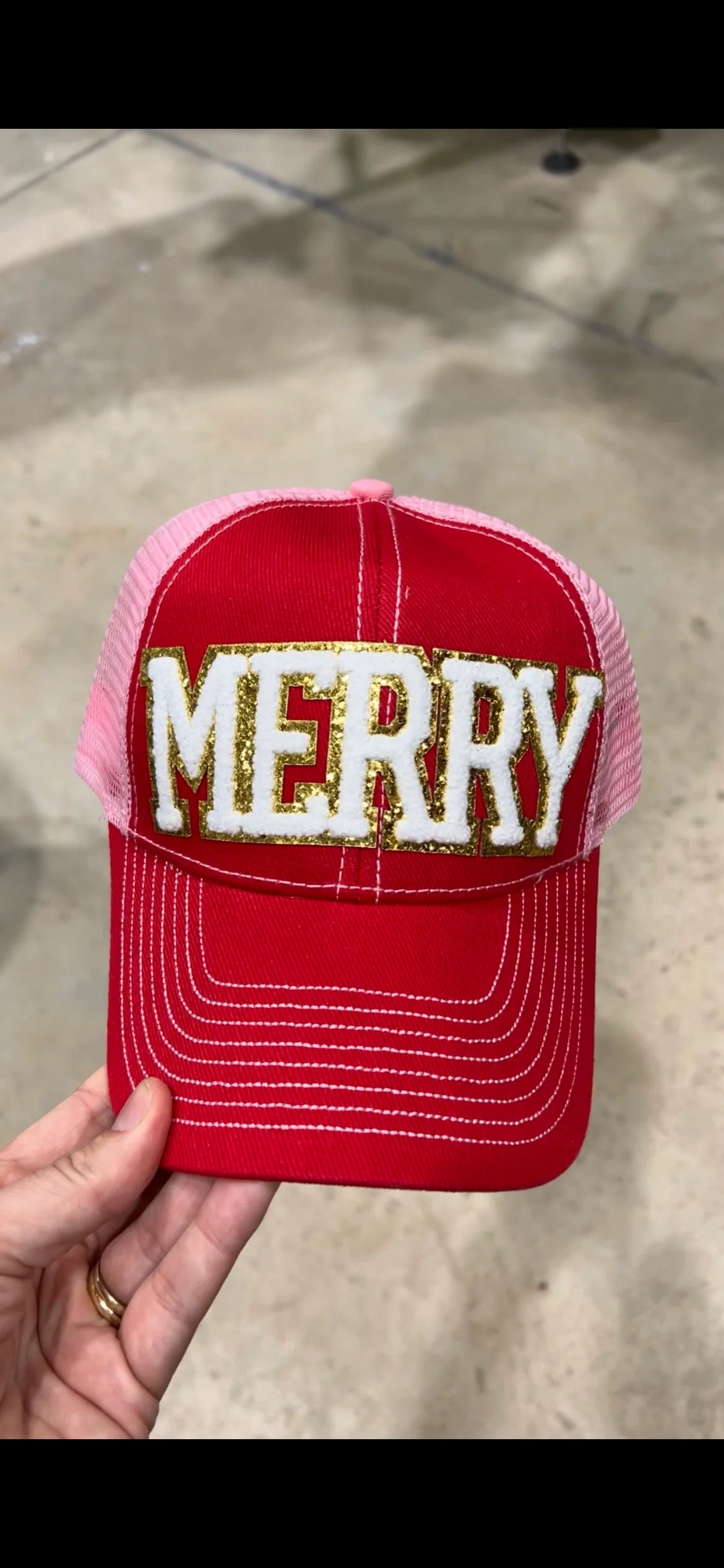White Chenille Merry Trucker - BIG FRENCHIES