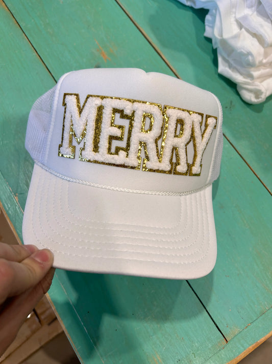 White Chenille Merry Trucker - BIG FRENCHIES