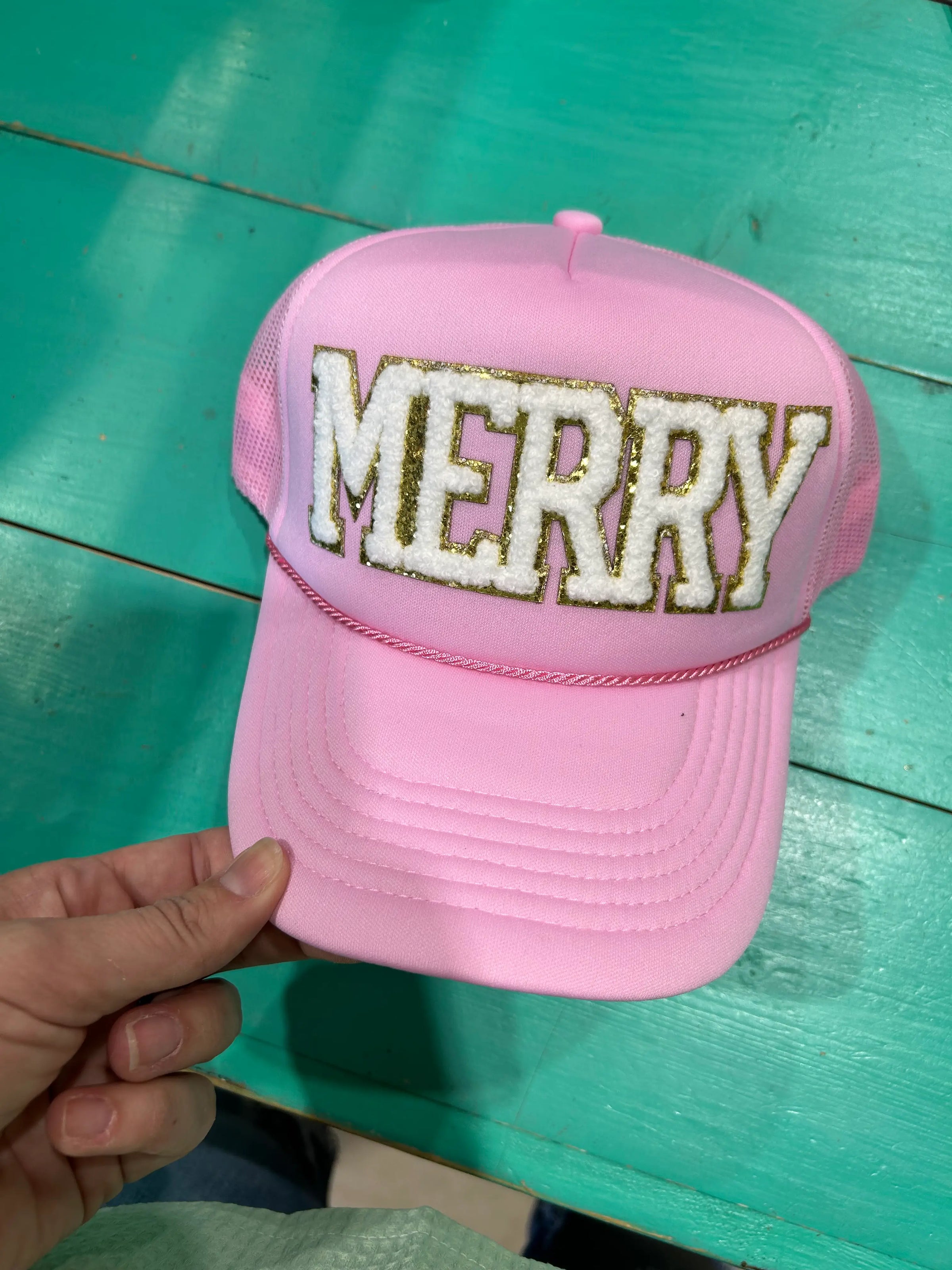 White Chenille Merry Trucker - BIG FRENCHIES