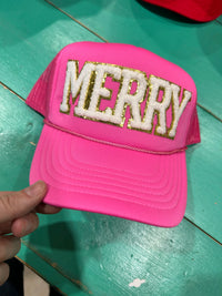 White Chenille Merry Trucker - BIG FRENCHIES