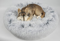 Mr. Peanut's 28" OrthoPlush® Pet Bed - Snowflake White Two Tone - BIG FRENCHIES