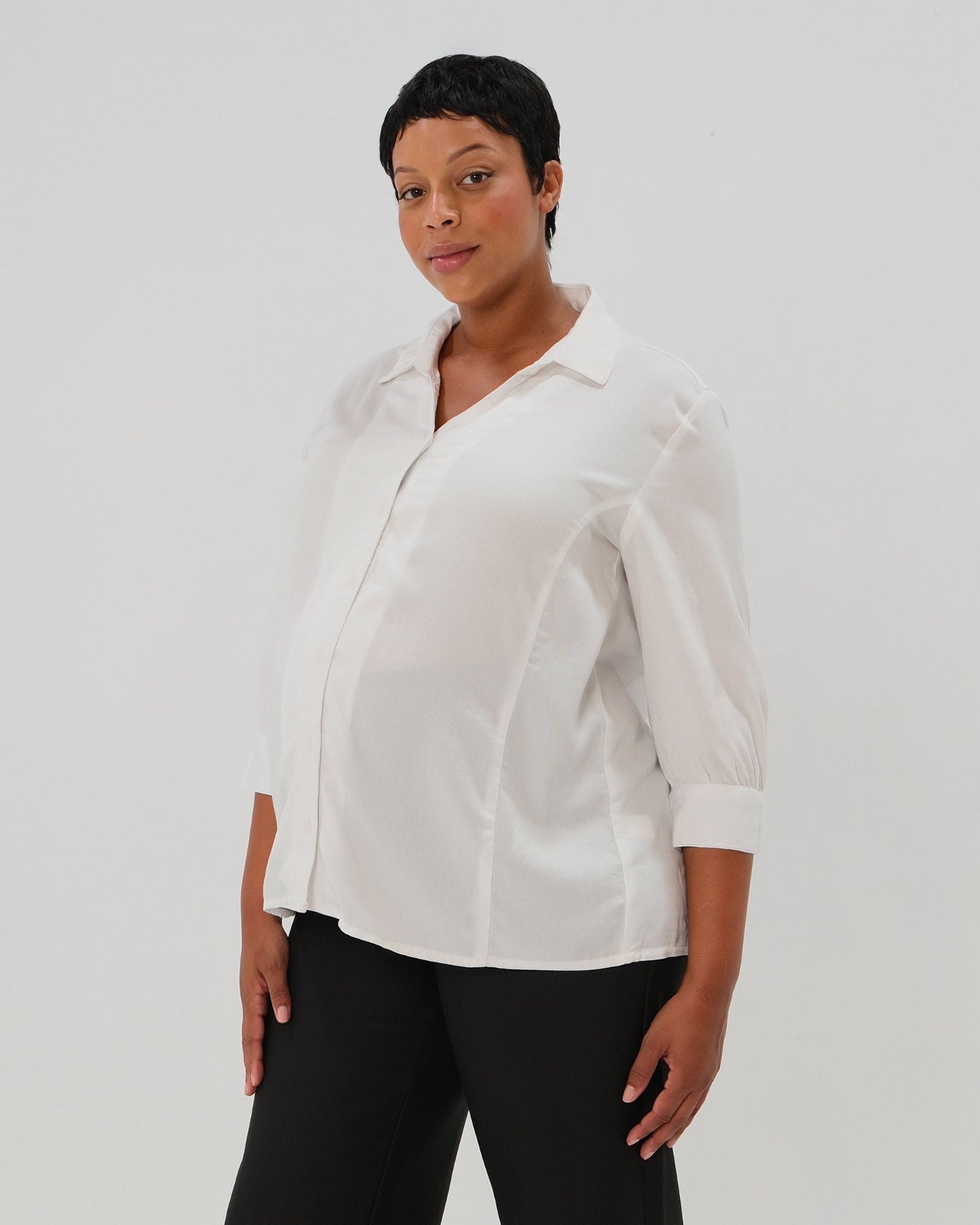 No-Gap Maternity Nursing Button Down Shirt in TENCEL (Regular & Petite) - BIG FRENCHIES