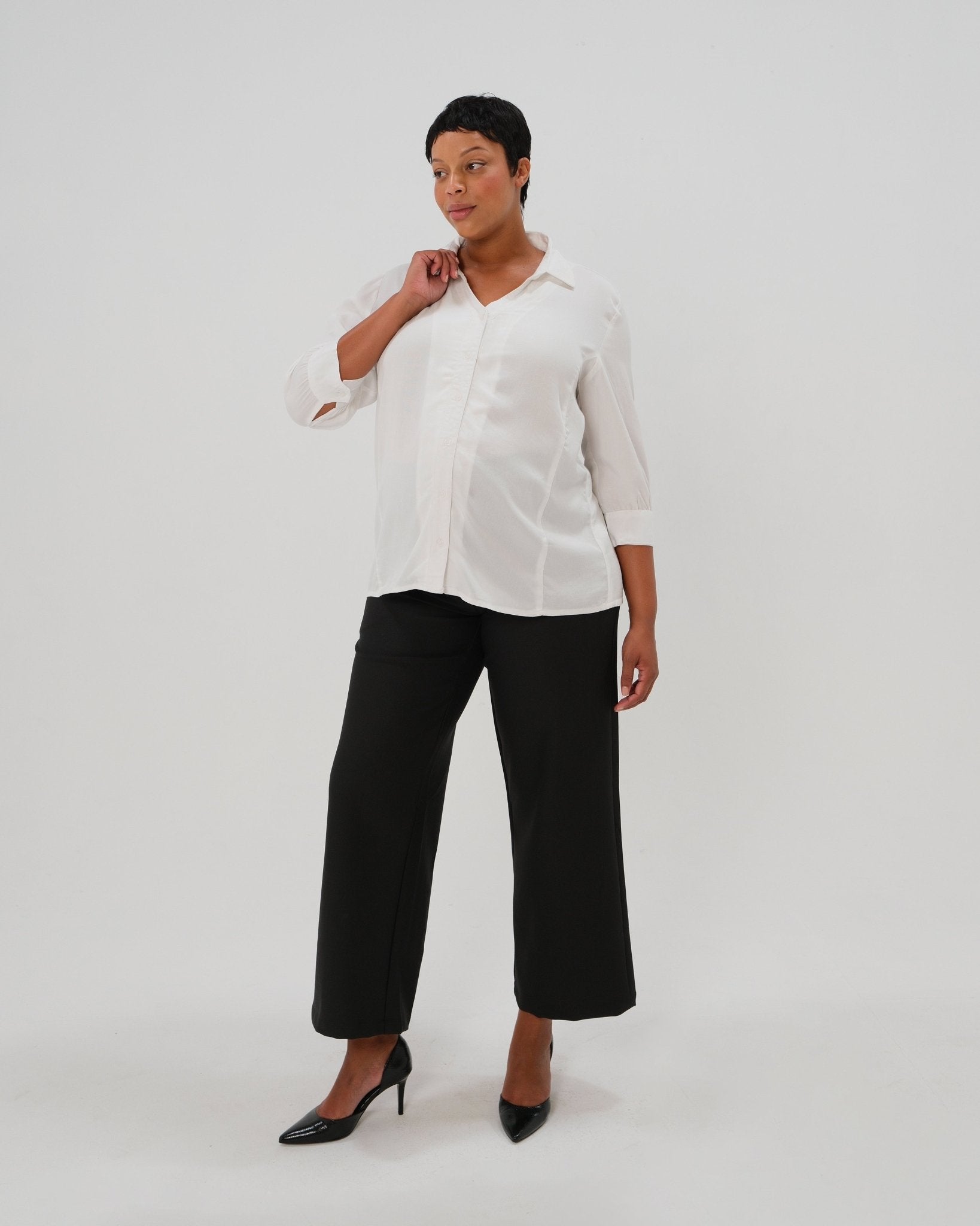 No-Gap Maternity Nursing Button Down Shirt in TENCEL (Regular & Petite) - BIG FRENCHIES