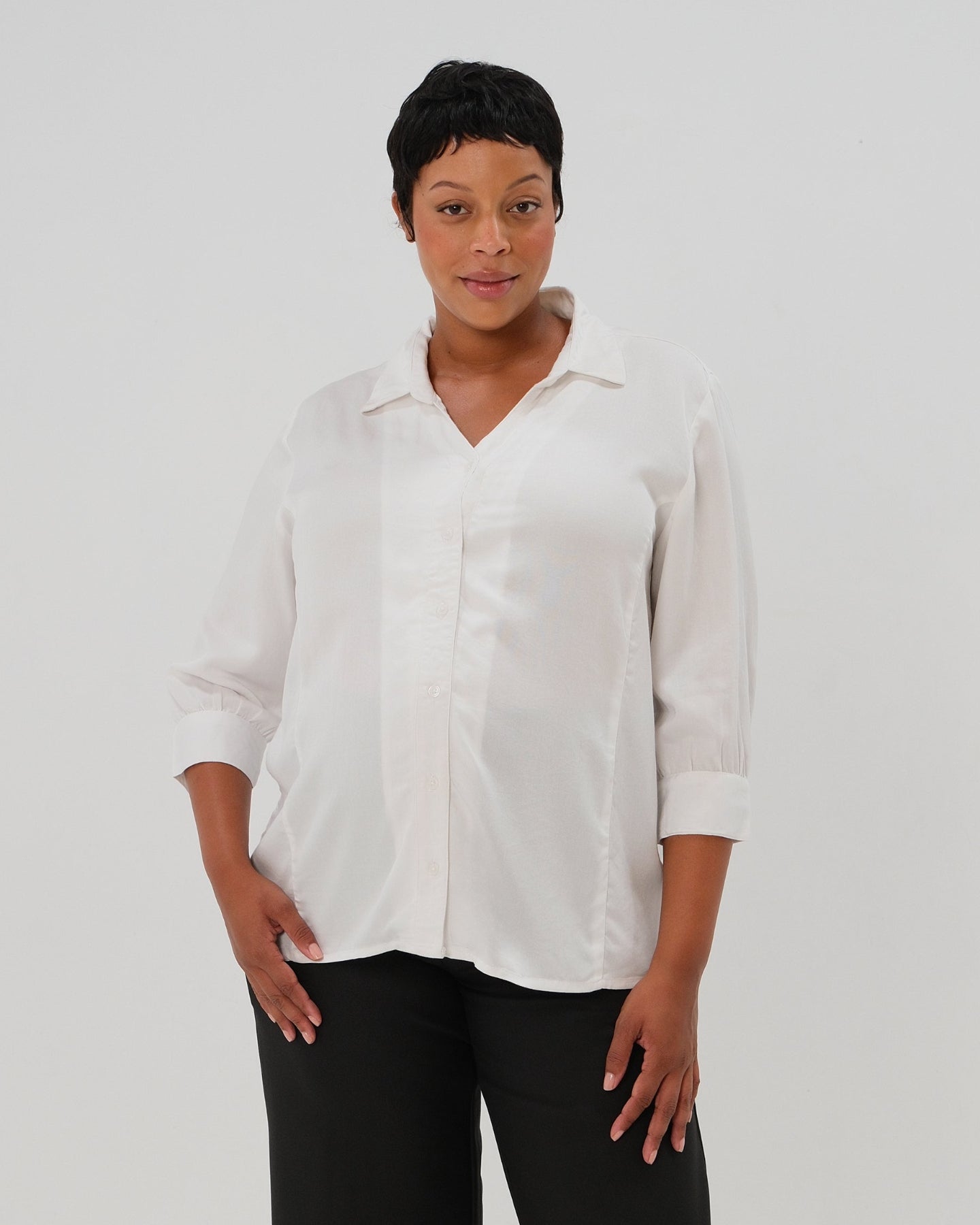 No-Gap Maternity Nursing Button Down Shirt in TENCEL (Regular & Petite) - BIG FRENCHIES