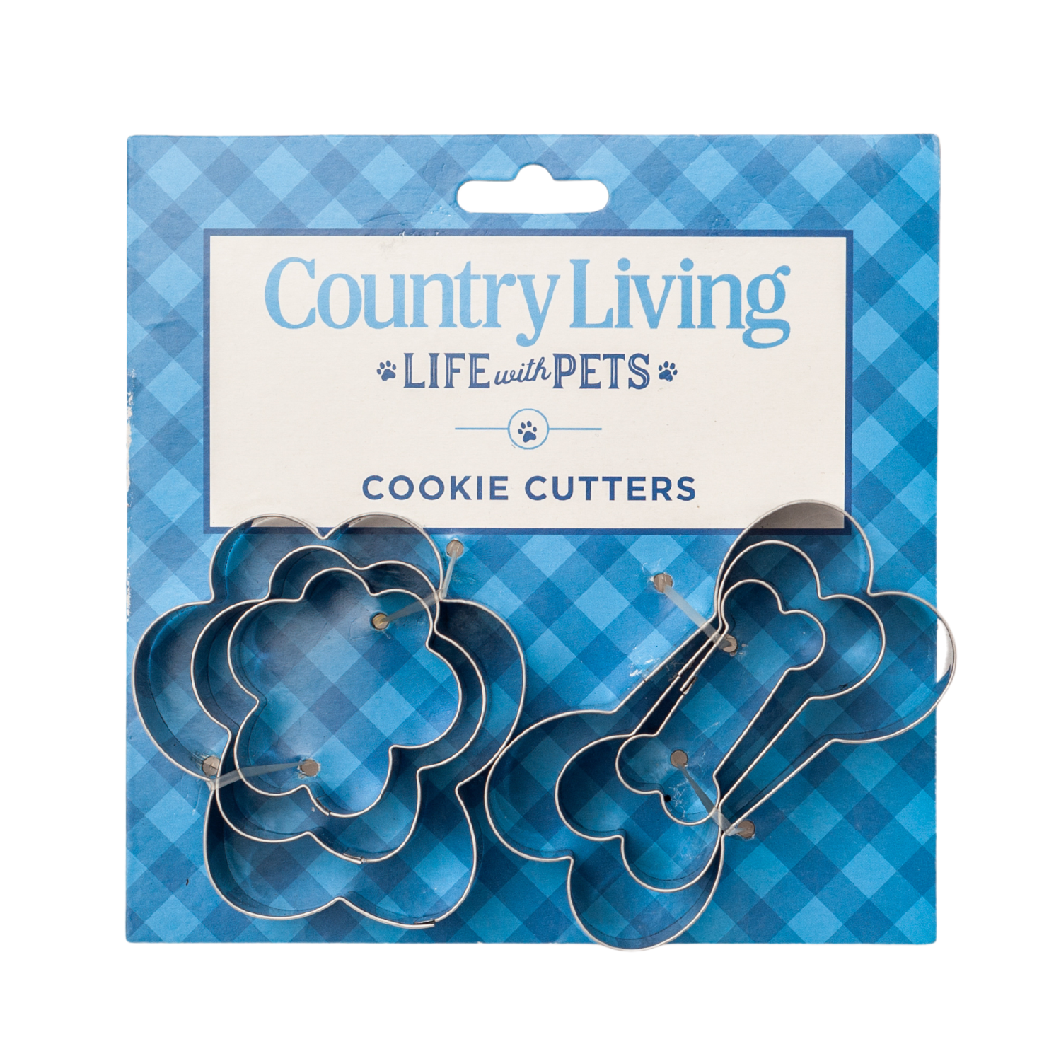 Country Living 6-Piece Stainless Steel Cookie Cutter Set (3 Paw-Shaped, 3 Bone-Shaped) - BIG FRENCHIES