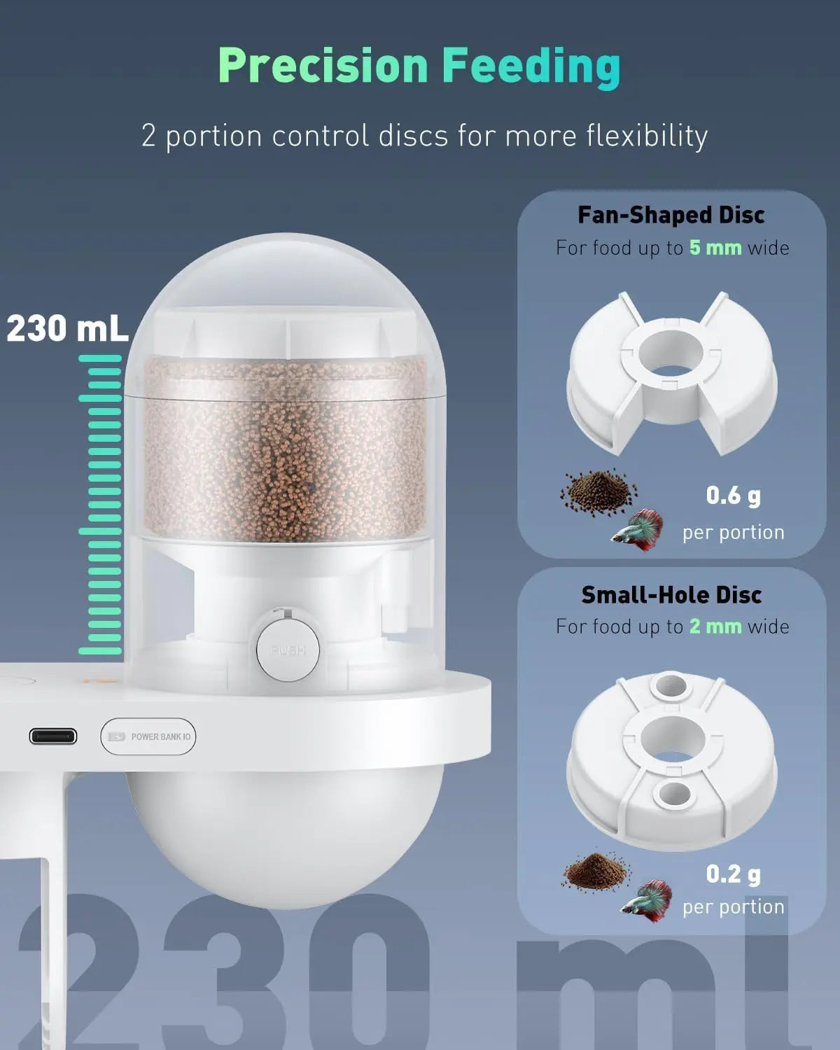 WiFi Automatic Fish Feeder with Camera App Control Moisture Proof 230ML - BIG FRENCHIES