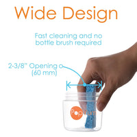 PopYum 5oz Anti-Colic Baby Bottle for Breast and Formula Feeding, 2-Pack, Orange, #1 Slow Flow Nipples - BIG FRENCHIES
