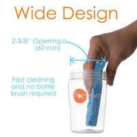 PopYum 9oz Anti-Colic Baby Bottle for Breast and Formula Feeding, Orange, #2 Medium Flow Nipples - BIG FRENCHIES