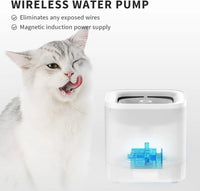 Wireless Cat Water Fountain 65oz 1.85L Ultra Quiet 25dB Detachable Pump Filters