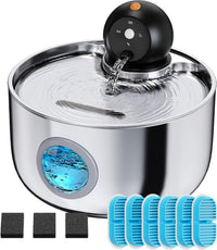 Wireless Cat Water Fountain Battery Operated Motion Sensor 2.6L Quiet