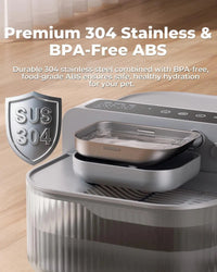 Wireless Cat Water Fountain No Filter Stainless Steel 3.5L Quiet Auto