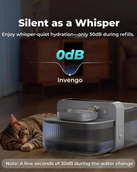 Wireless Cat Water Fountain No Filter Stainless Steel 3.5L Quiet Auto