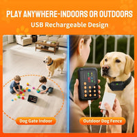 Wireless Dog Fence Radar 3in1 Training No Go Zone Waterproof Collar up to 1 acre