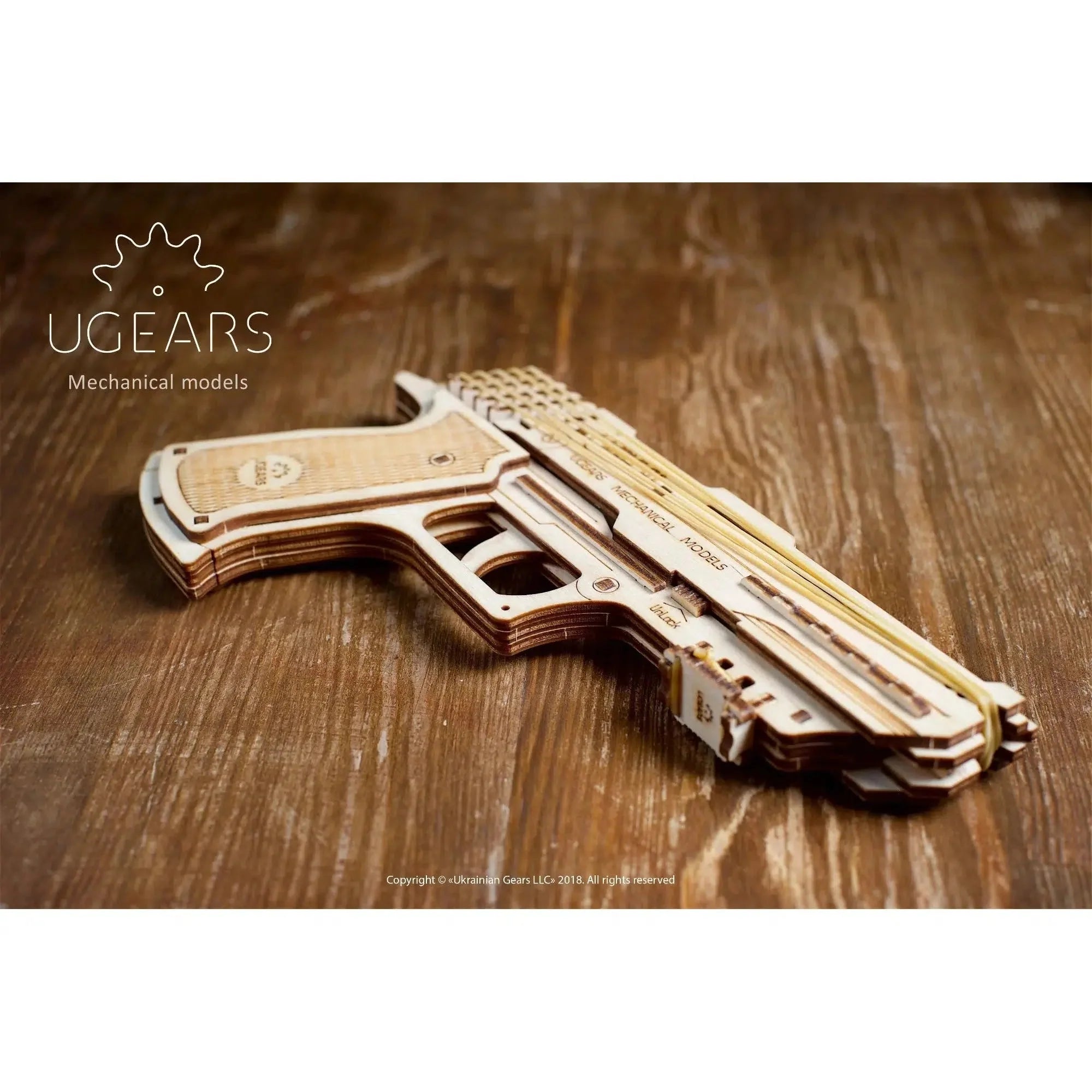 Wolf-01 Handgun 3D Wood Model Kit UGEARS