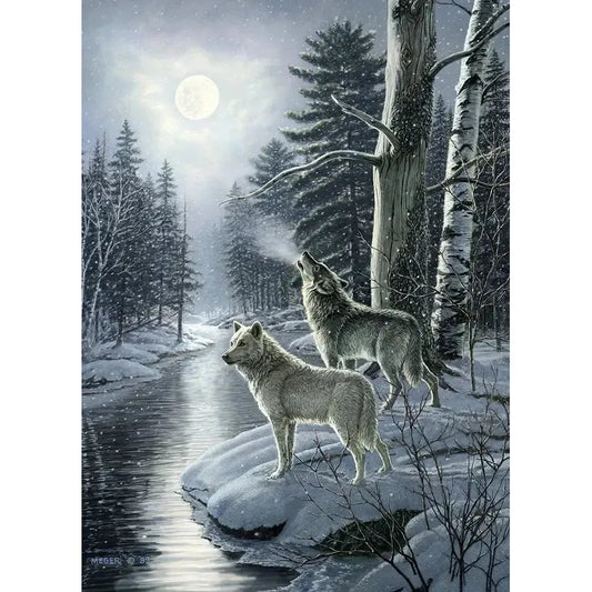 Wolves by Moonlight 1000 Piece Jigsaw Puzzle Cobble Hill