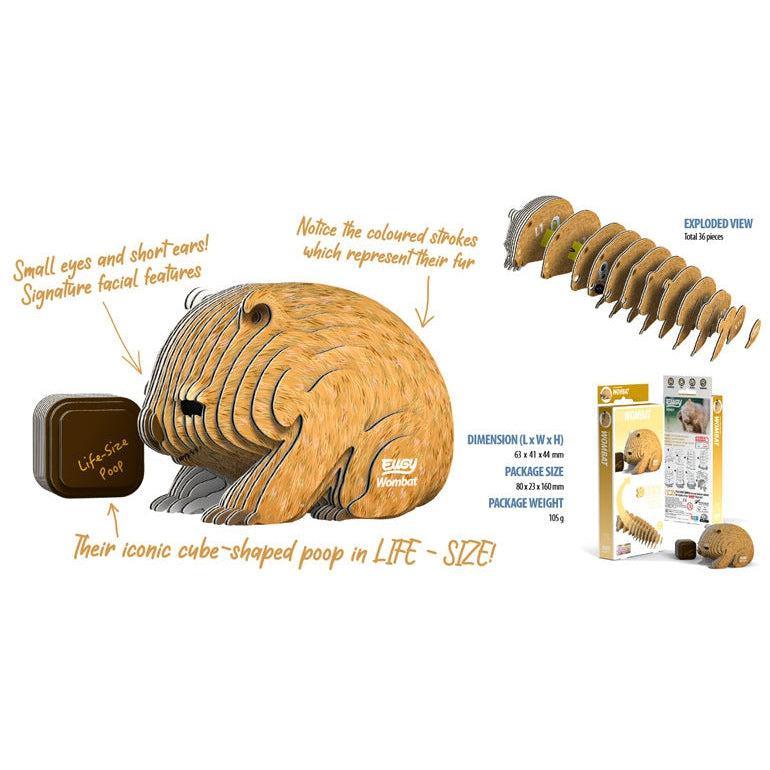 Wombat 3D Cardboard Model Kit Eugy - BIG FRENCHIES