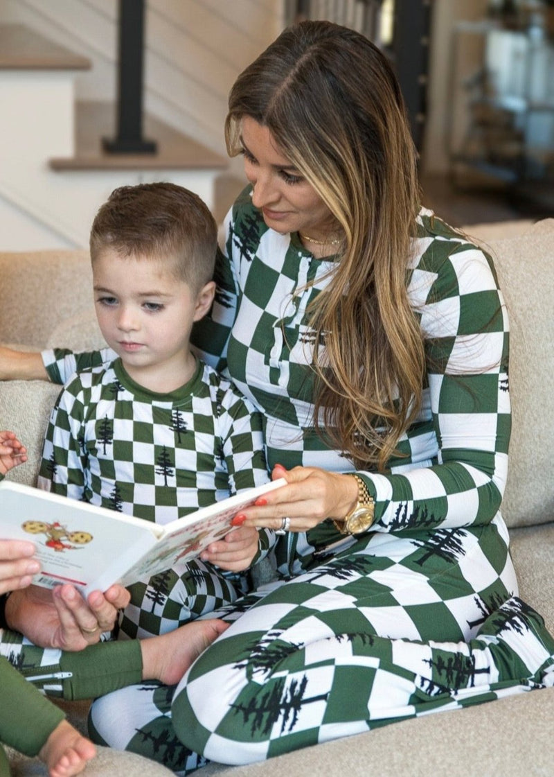 Bamboo Women’s Christmas Pajamas | Matching Holiday Family Set - Christmas Trees - BIG FRENCHIES
