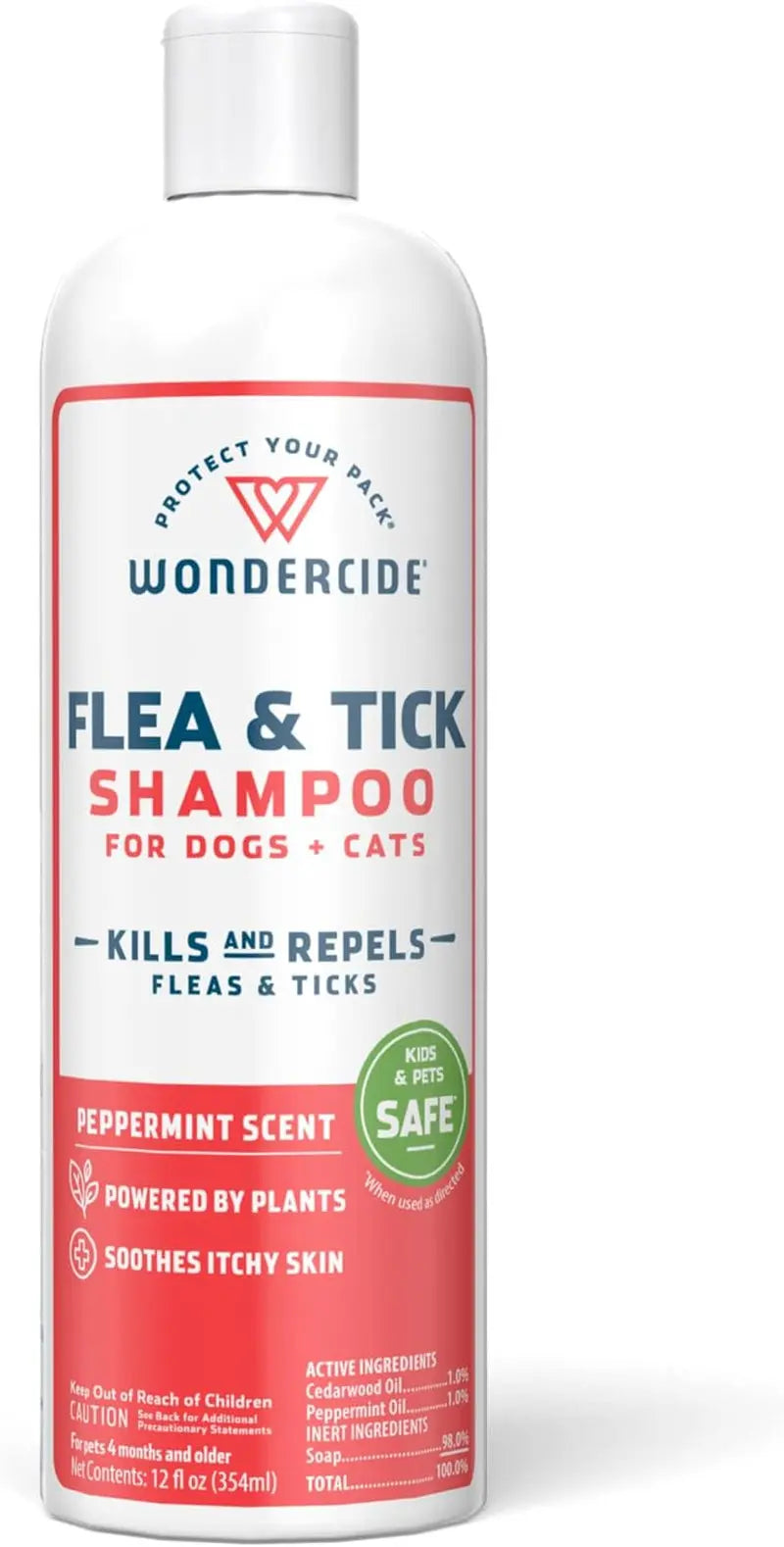 Wondercide Tick & Flea Shampoo for Dogs & Cats, Natural Essential Oils, 12 oz