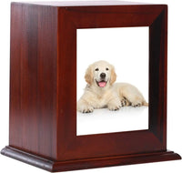 Wooden Pet Memorial Urn with Photo Frame Keepsake Box for Dogs & Cats