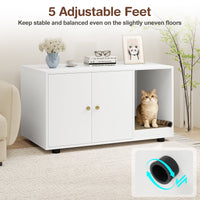 Wooden Cat Litter Box Enclosure Hidden Litter Box Furniture with Scratching Board