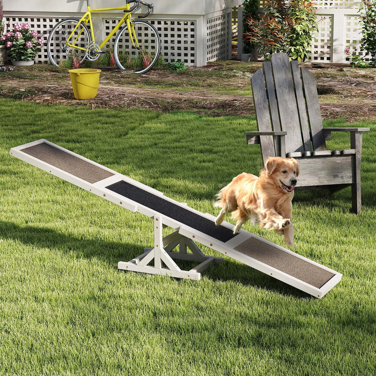 Wooden Dog Agility Seesaw Dog Outdoor Run Game Toy for Obstacle Courses-Pet Toys-BIG FRENCHIES-DirectDeals