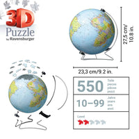 World Globe with Stand 550 Piece 3D Jigsaw Puzzle Ravensburger