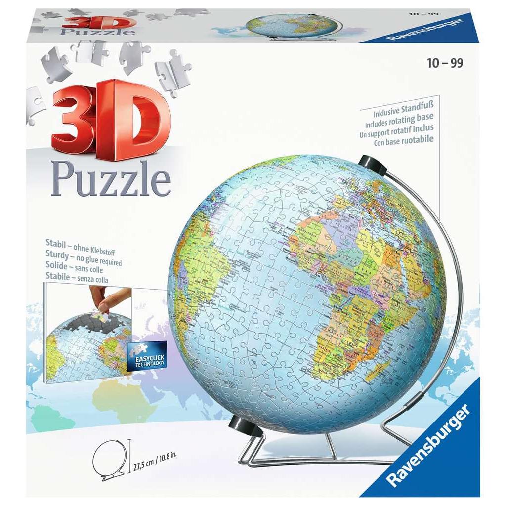 World Globe with Stand 550 Piece 3D Jigsaw Puzzle Ravensburger