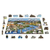 World Landmarks 300 Piece Wood Jigsaw Puzzle Wooden City