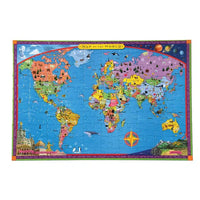 World Map 100 Piece Jigsaw Puzzle eeBoo - BIG FRENCHIES