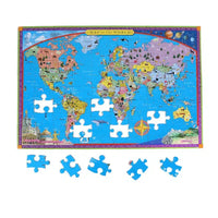 World Map 100 Piece Jigsaw Puzzle eeBoo - BIG FRENCHIES