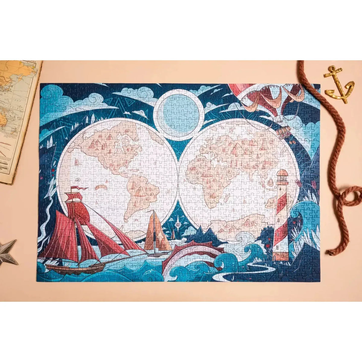 World Map 1000 Piece Premium Jigsaw Puzzle Heol - BIG FRENCHIES
