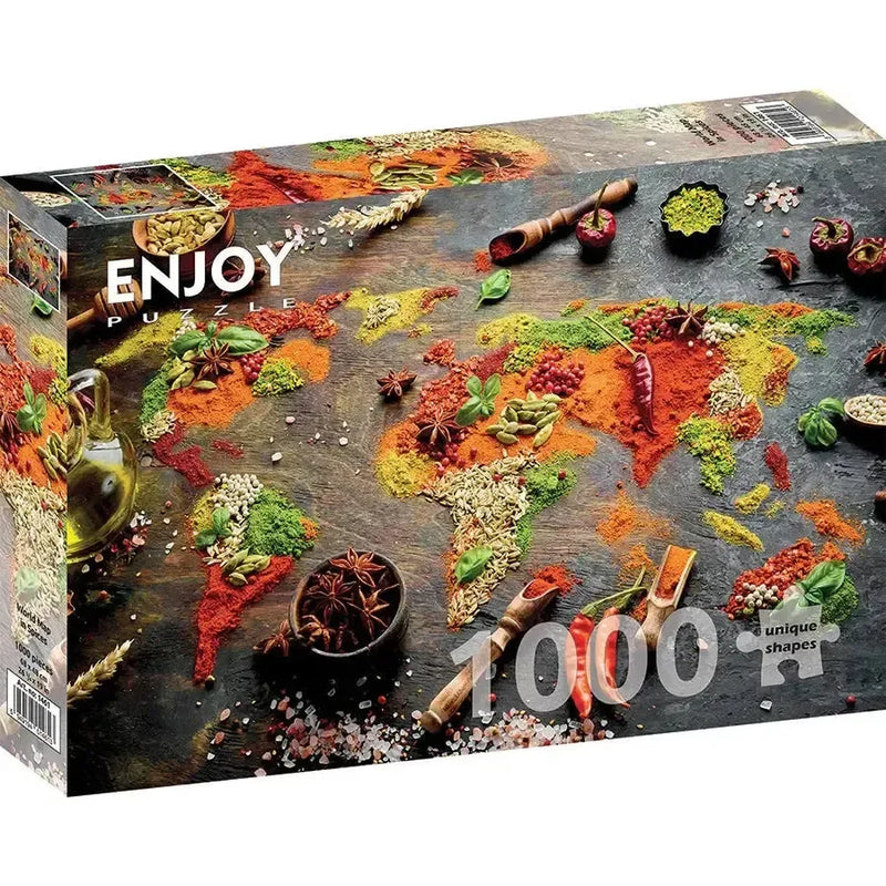 World Map in Spices 1000 Piece Jigsaw Puzzle Enjoy - BIG FRENCHIES