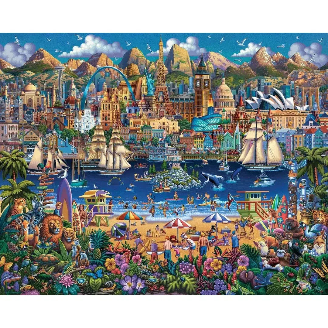 World Pieces 210 Piece Jigsaw Puzzle Dowdle - BIG FRENCHIES