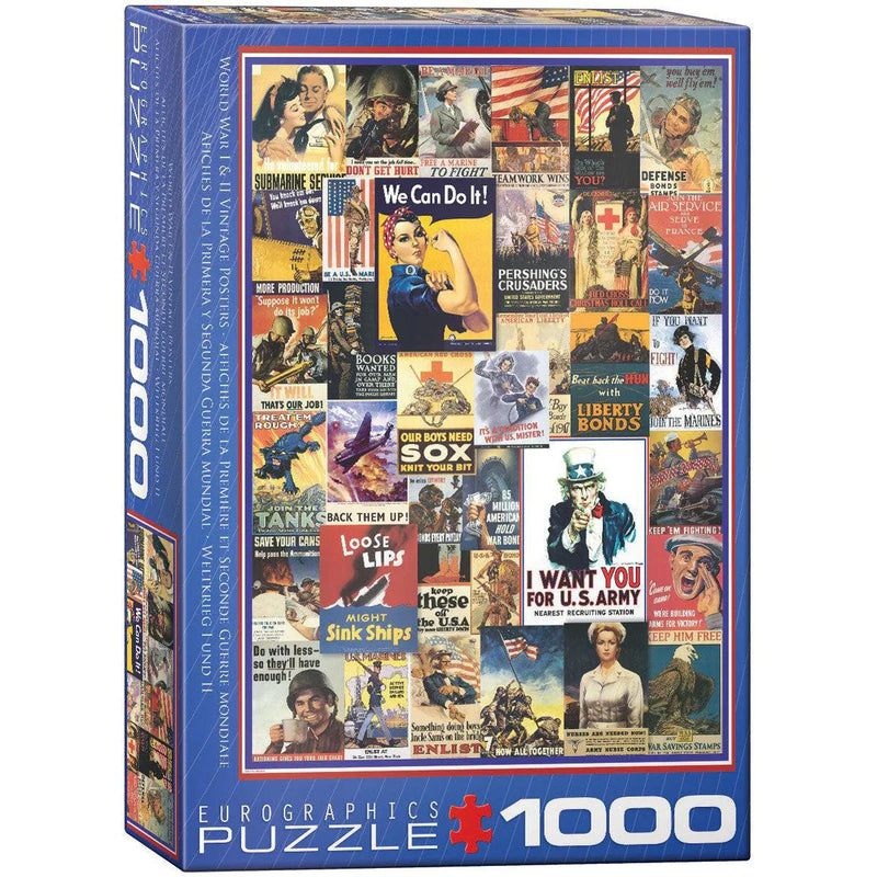 World War I & II Vintage Posters 1000 Piece Jigsaw Puzzle Eurographics - BIG FRENCHIES