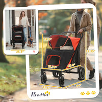 One-Click Foldable Stroller for Large Medium Small Dogs, Pet, Cats with Storage - BIG FRENCHIES