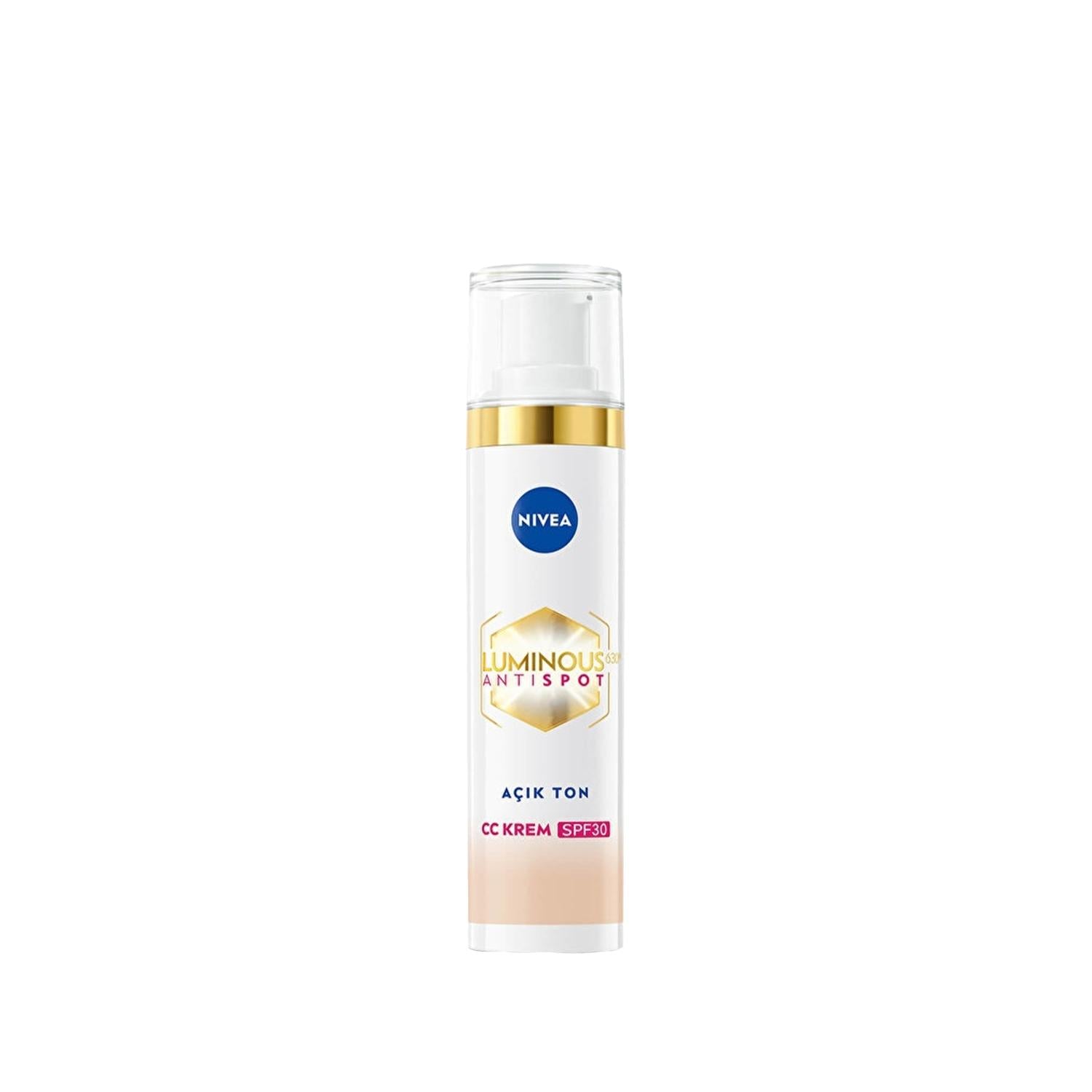 Nivea Luminous630 CC Cream SPF30 - Dark Spot Correction, Even Skin Tone, Light Tone Shade